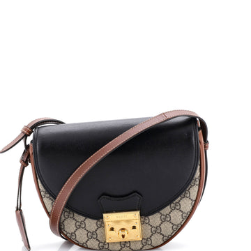 Padlock Saddle Shoulder Bag GG Coated Canvas and Leather Medium