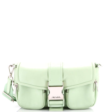 Padded Buckle Crossbody Bag Nappa Leather Small