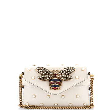 Broadway Pearly Bee Shoulder Bag Embellished Leather Mini