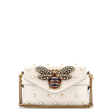 Broadway Pearly Bee Shoulder Bag Embellished Leather Mini