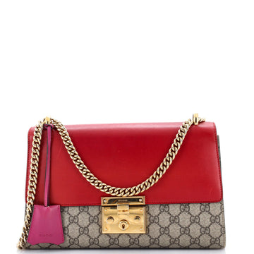 Padlock Shoulder Bag GG Coated Canvas and Leather Medium