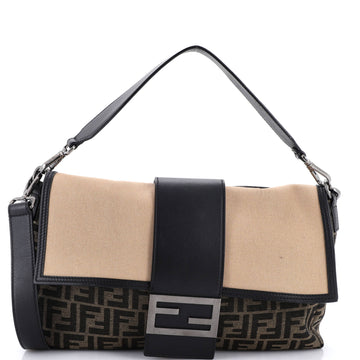 Baguette Convertible Belt Bag Zucca Canvas with Canvas and Leather Large