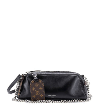 Pochette Vibe Shoulder Bag Leather with Monogram Canvas