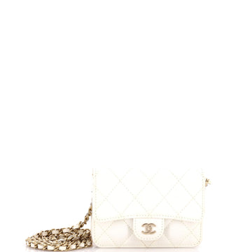 Classic Flap Clutch with Chain Quilted Caviar Small