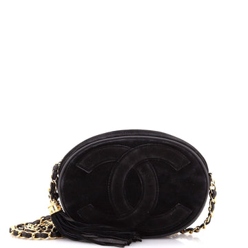 Vintage Oval CC Tassel Crossbody Bag Suede Mini