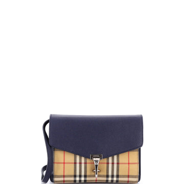 Macken Crossbody Bag Leather and Vintage Check Canvas Small