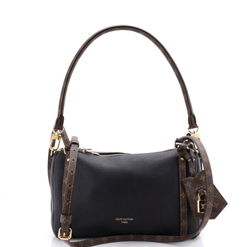 Express Handbag Leather with Monogram Canvas PM