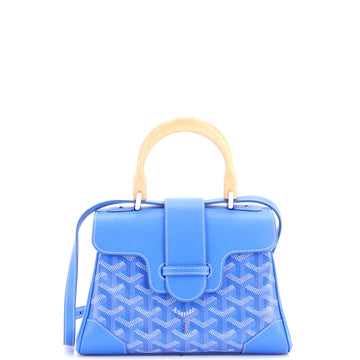 Saigon Top Handle Bag Coated Canvas with Leather Mini