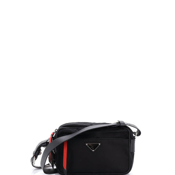 New Vela Shoulder Bag Tessuto with Studded Leather Small