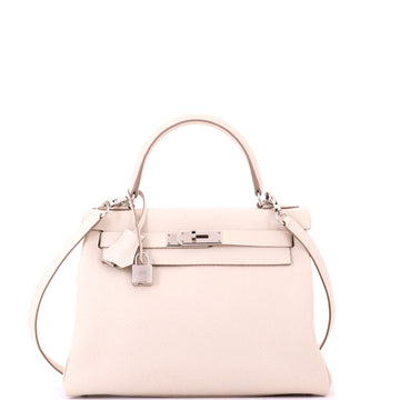Kelly Handbag Light Togo with Palladium Hardware 28