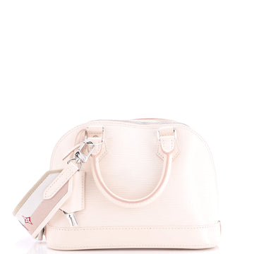 Alma Handbag Epi Leather with Logo Jacquard Strap BB