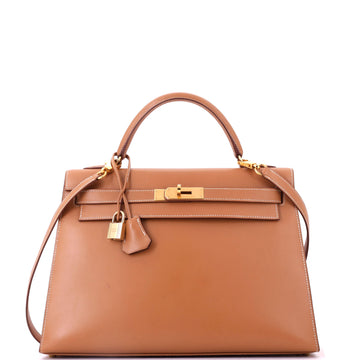 Kelly Handbag Natural Chamonix with Gold Hardware 32