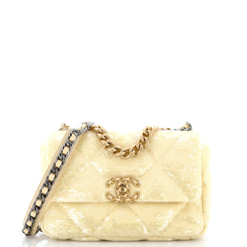 19 Flap Bag Quilted Sequins Medium