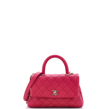 Coco Top Handle Bag Quilted Caviar Mini