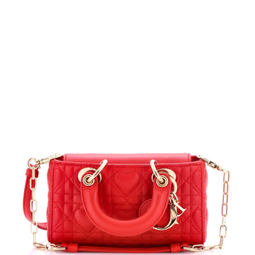 Lady D-Joy Bag Heart Cannage Quilt Leather Micro