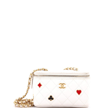 Coco Casino Vanity Case with Chain Quilted Caviar Small