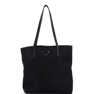 Padded Open Tote Tessuto with Saffiano Leather Medium