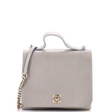 CC Double Pocket Top Handle Bag Stitched Calfskin Medium