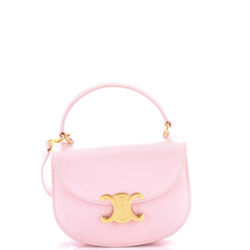Triomphe Besace Clea Top Handle Flap Bag Leather Mini