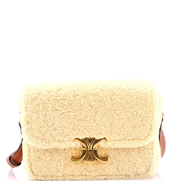 Triomphe Shoulder Bag Shearling Medium