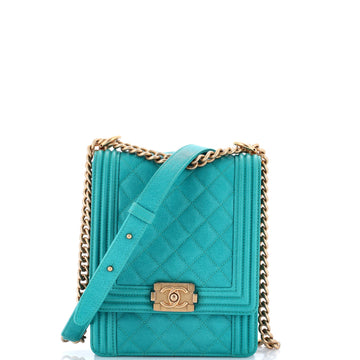 North South Boy Flap Bag Quilted Caviar Small