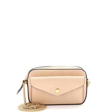 Front Pocket Chain Shoulder Bag Jumbo GG Embossed Leather Super Mini