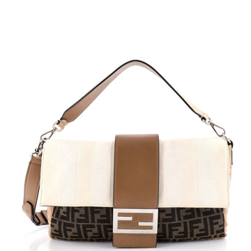 Baguette Zucca and Pequin Canvas with Zucca Suede Large