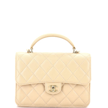 CC Top Handle Backpack Quilted Lambskin Small