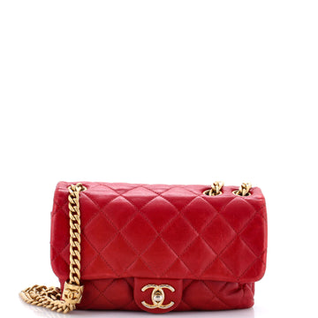 Pillow Crush Flap Bag Quilted Lambskin Small