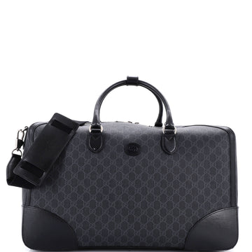 Interlocking G Patch Duffle Bag GG Coated Canvas Large