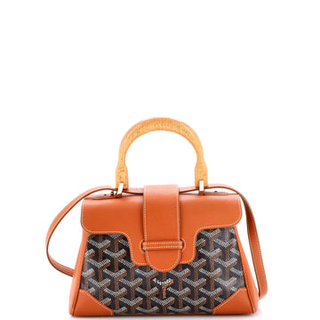Saigon Top Handle Bag Coated Canvas with Leather Mini