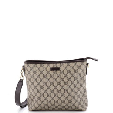 Zip Top Messenger Bag GG Coated Canvas Medium