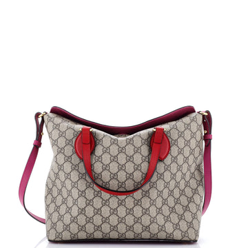 Signature Fold Over Tote GG Coated Canvas with Leather Medium