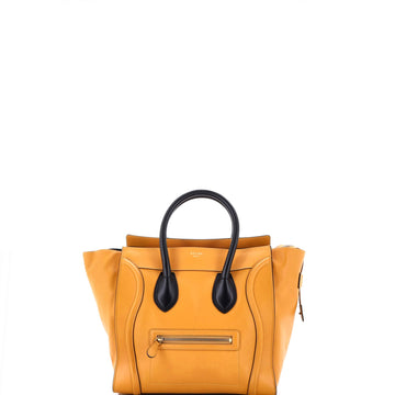 Bicolor Luggage Bag Leather Mini