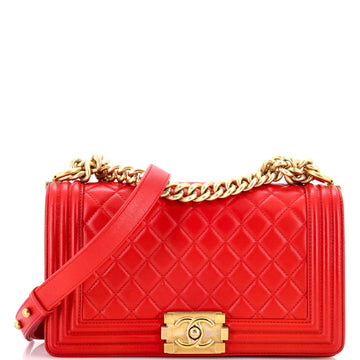Boy Flap Bag Quilted Lambskin Old Medium