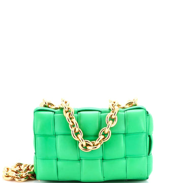 Cassette Chain Crossbody Bag Padded Maxi Intrecciato Leather