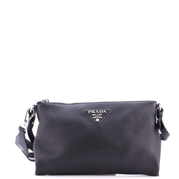 Dual Strap Flat Crossbody Bag Vitello Daino Medium