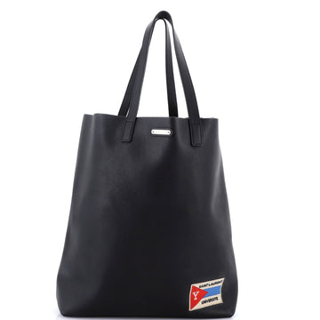 Bold Tote Leather with Applique Large