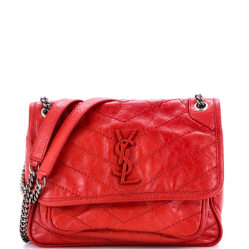 Niki Chain Flap Bag Matelasse Chevron Leather Baby