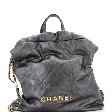 22 Chain Backpack Quilted Calfskin Large