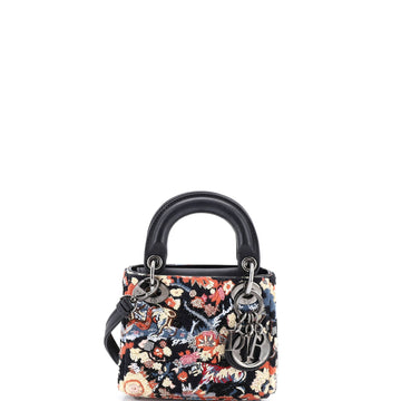 Lady Dior Bag Beaded Embroidered Leather Micro