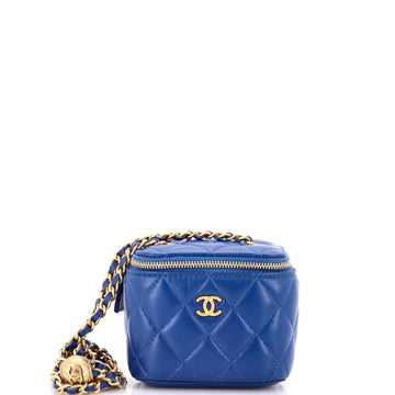 Pearl Crush Vanity Case with Chain Quilted Lambskin Mini
