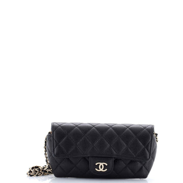 Classic Sunglasses Case with Chain Quilted Caviar