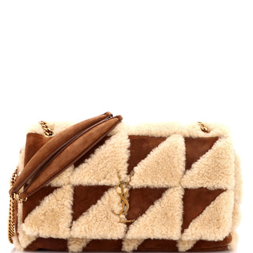 Jamie Flap Bag Quilted Suede and Shearling Medium
