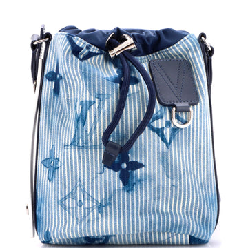 Sac Marin Bag Limited Edition Monogram Watercolor Stripes Denim BB