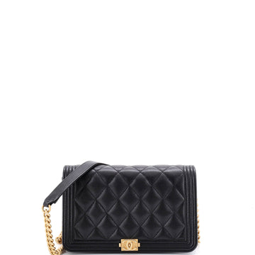 Boy Wallet on Chain Quilted Caviar