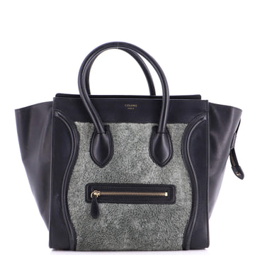 Bicolor Luggage Bag Shearling Mini
