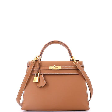 Kelly Handbag Gold Epsom with Gold Hardware 25