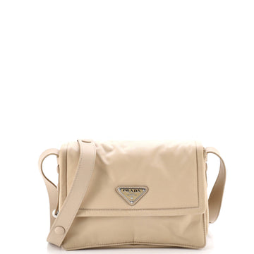 Padded Flap Shoulder Bag Re-Nylon Small