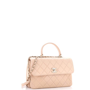 Trendy CC Top Handle Bag Quilted Lambskin Medium